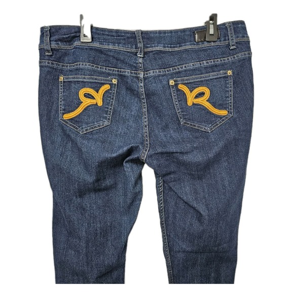 Rocawear Denim - Rocawear Jeans‎ Women 16 Blue Hannah Skinny Leg Studded Dark Wash Embroidered